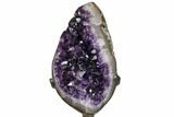 Amethyst Geode Section With Metal Stand - Uruguay #152220-1
